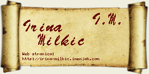 Irina Milkić vizit kartica